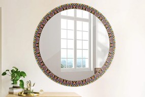 Okrúhle ozdobné zrkadlo na stenu Psychedelic mandala vzor fi 100 cm
