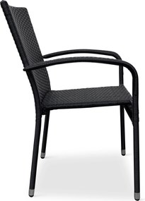 Noela Záhradný jedálenský set Klaudia čierny + 4x ratanová stolička Paris KD