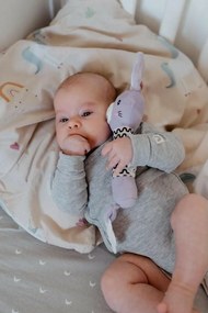 Pískátko / hryzátko babyted Zajačik plyš 25 cm, fialová