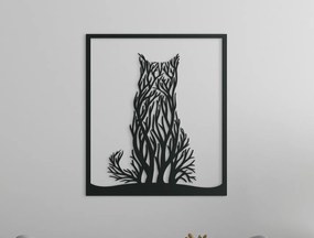 drevko Drevený obraz Mačka a stromy