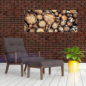 Obraz - Drevo v snehu (120x50 cm)