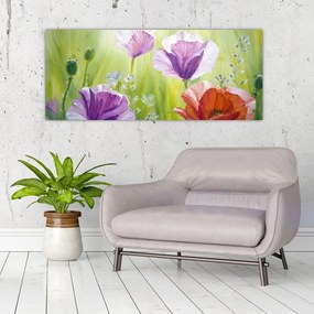 Obraz - Vlčie maky (120x50 cm)