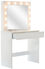 Štýlový toaletný/kozmetický stolík s LED osvetlením a taburetkou