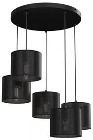 Luster na lanku LOFT SHADE 5xE27/60W/230V čierna