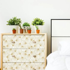 Bielo-žltá dekoratívna tapeta na nábytok Ambiance Hexoka