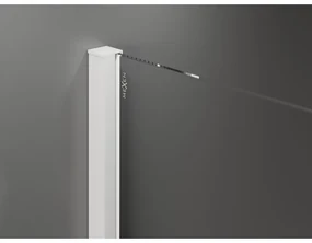 Mexen Velar, sprchový kút s posuvnými dverami 130 x 90 cm, 8mm sklo námraza, biela matná, 871-130-090-31-20