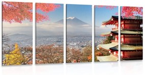 5-dielny obraz jeseň v Japonsku - 100x50