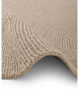 Béžový ručne tkaný vlnený okrúhly koberec ø 120 cm Eleni Light Beige – Hanse Home