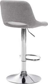 Barová stolička Camden - látka, chróm rám - Svetlo sivá