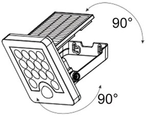 Top Light - LED Solárny nástenný reflektor HELEON S LED/5W/3,7V IP65 4000K