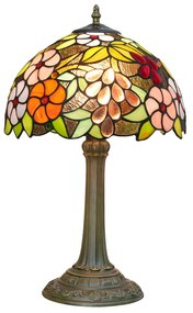 Tiffany stolná lampa Grapes 112 - Huizhou Oufu Lighting v.48xš.30, sklo/kov,40W