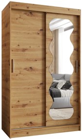 Šatníková skriňa 120 cm Spock (dub artisan). Akcia -21%. Vlastná spoľahlivá doprava až k Vám domov. 1126071