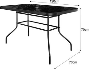 JEDÁLENSKÝ ZÁHRADNÝ SET SISTO 4 X STOLIČKA + STÔL ČIERNY