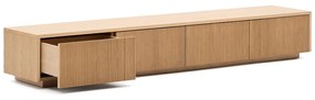 TV stolík v dekore duba v prírodnej farbe 200x30x40 cm Helvine – Kave Home
