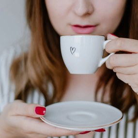 Bella Rose Šálka na espresso s podšálkou Srdiečko 90 ml