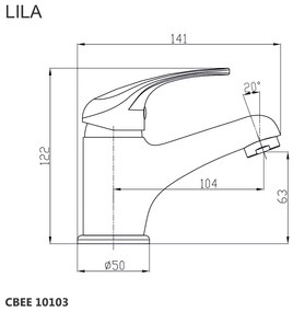 Mereo Mereo, Umývadlová stojanková batéria vyššia, Lila, s clic-clac, vyššia varianta, MER-CBEE10104C