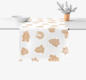 Goldea vianočný behúň na stôl teflónový - perníčky 50x180 cm