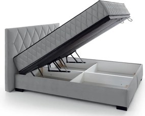 Posteľ Reve 160x200 cm, svetlo šedá látka