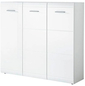 Biela skrinka na topánky Germania Adana, výška 120 cm