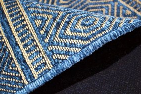 Koberec Saran G001 BLUE – modrý obdĺžnikový koberec so vzorom Rozmer: 80x150 cm