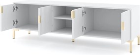 TV stolík Flinn 165 cm biely/zlatý