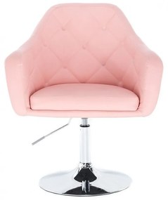 LuxuryForm DESIGN Kreslo ANDORA na striebornom tanieri - ružové