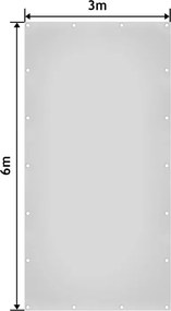 JAGO Plachta 650 g/m², hliníkové oká, biela, 3 x 6 m