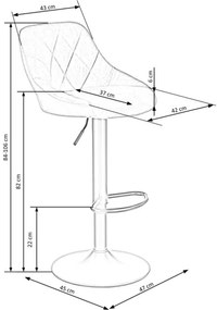 Barová stolička 106x47 cm čierna/hnedá