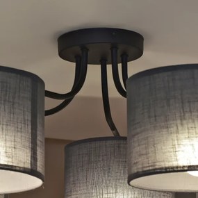 Prisadený luster ALBA 5xE27/15W/230V sivá