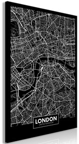 Artgeist Obraz - Dark Map of London (1 Part) Vertical Veľkosť: 20x30, Verzia: Premium Print