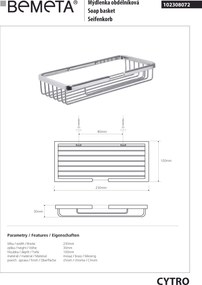 Bemeta Design CYTRO: Polička, do sprchy - 102308072