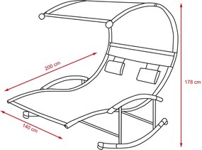 Relaxačné ležadlo - hojdačka pre 2 osoby Avenberg PENELOPE