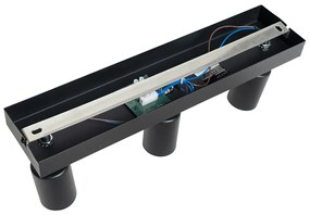 Moderné bodové svetlo čierne obdĺžnikové 3-svetlo - Facil