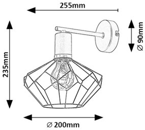 Rabalux 71064 - Nástenné svietidlo FRAN 1xE27/40W/230V pr. 20 cm čierna