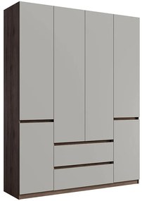Skriňa Madison 6D 2SZ 46 sivý/orech elegant