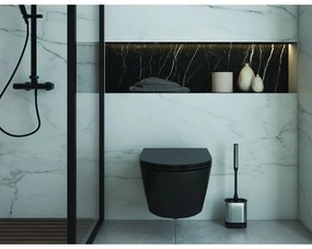 Tmavosivá WC kefa z nehrdzavejúcej ocele Cleany – Metaltex