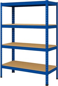 Regál 150x70x30 cm lakovaný 4-policový, nosnosť 70 kg - modrý