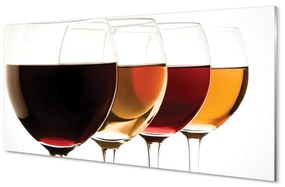 Obraz na skle poháre vína 125x50 cm