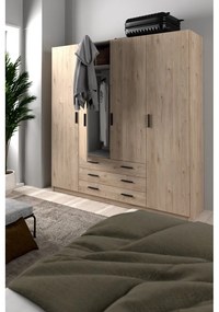 Šatníková skriňa v dekore duba v prírodnej farbe 196x200 cm Sprint – Tvilum