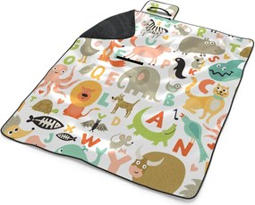 Sablio Plážová deka Zoo abeceda: 200x140 cm