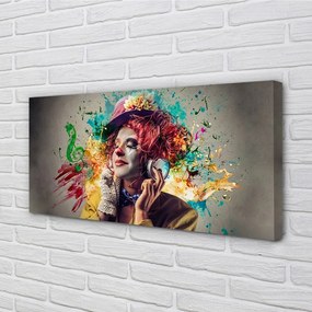 Obraz canvas Klaun farba poznámky 125x50 cm