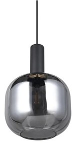 Čierne závesné svietidlo so skleneným tienidlom ø 20 cm Diva – Trio