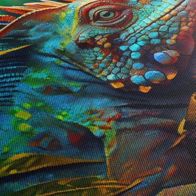 Obraz - Farebný leguán (90x60 cm)
