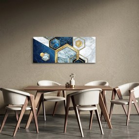 Obraz - Mramorové hexagóny (120x50 cm)