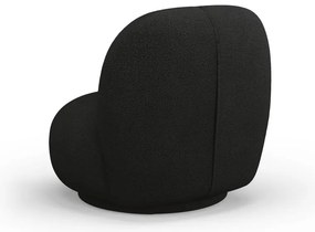 Čierne kreslo z textílie buklé Chuck – Micadoni Home