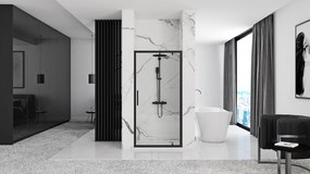Rea Rapid Swing, jednokrídlové výklopné sprchové dvere 80 x 195 cm, 6mm číre sklo, čierny profil, REA-K6408