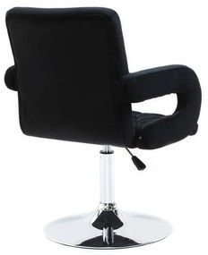 LuxuryForm DESIGN Stolička BOSTON VELUR na striebornom tanieri - čierna
