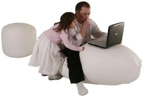 Sedací vak hruška biela EMI