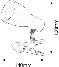 Rabalux 6026 - Bodové svietidlo na klip EBONY 1xE27/20W/230V