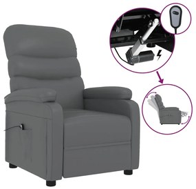 vidaXL Elektrické sklápacie kreslo sivé umelá koža